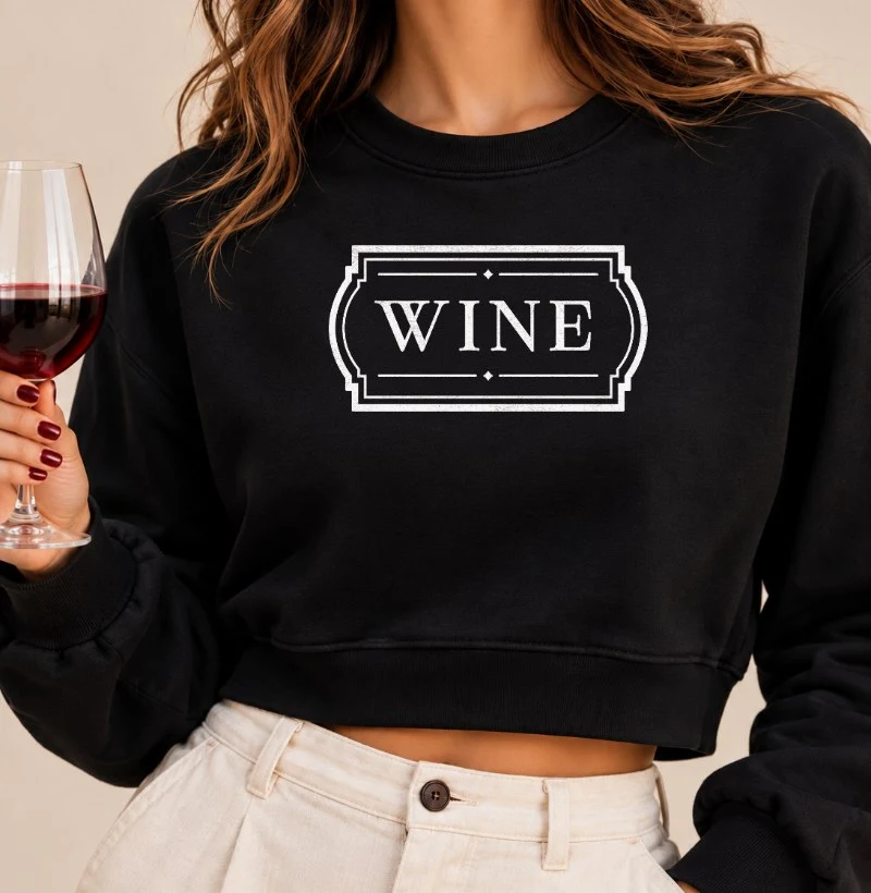 Camiseta Wine Classic - Cropped Moletom