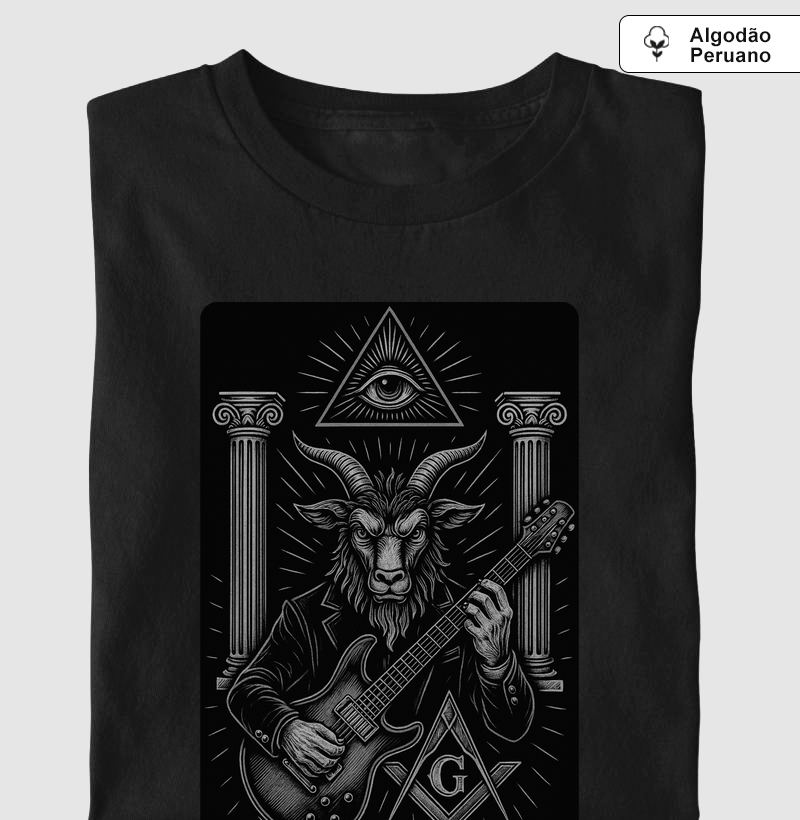 Camiseta Algodão Peruano Rock and Roll and Maçonaria - Mr. GADU 2