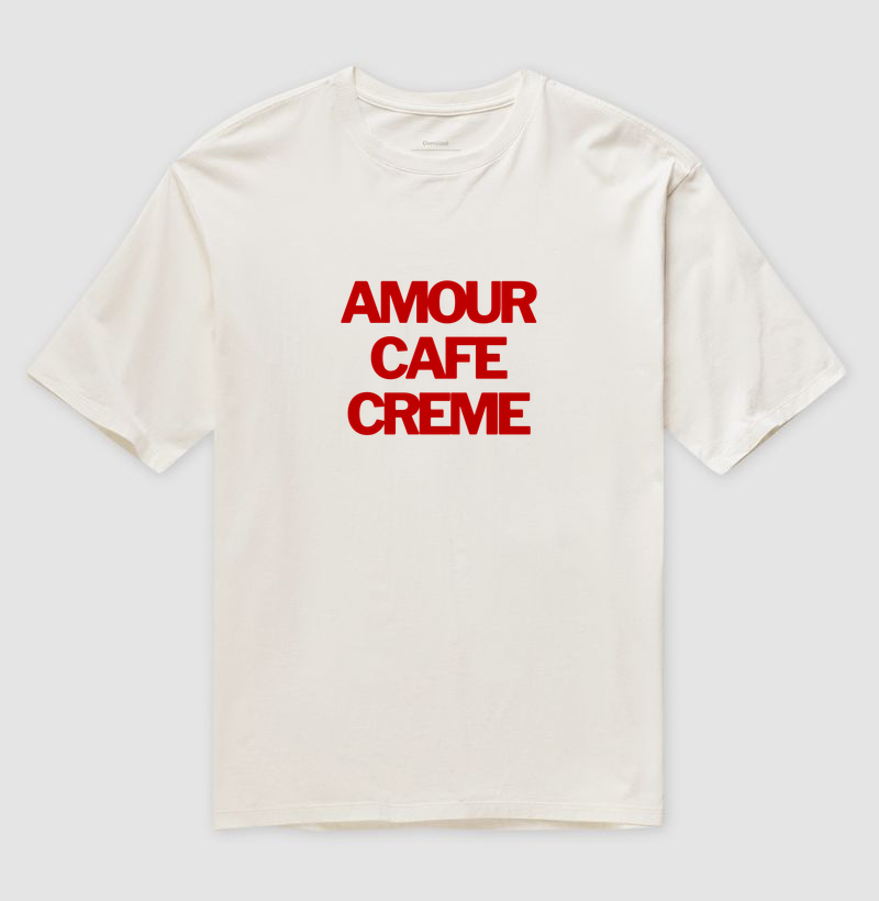 Camiseta Oversized Amour Café Crème