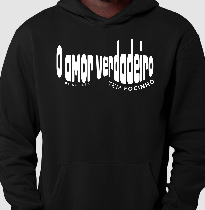 Hoodie Moletom O amor verdadeiro tem Focinho Dog Pulse
