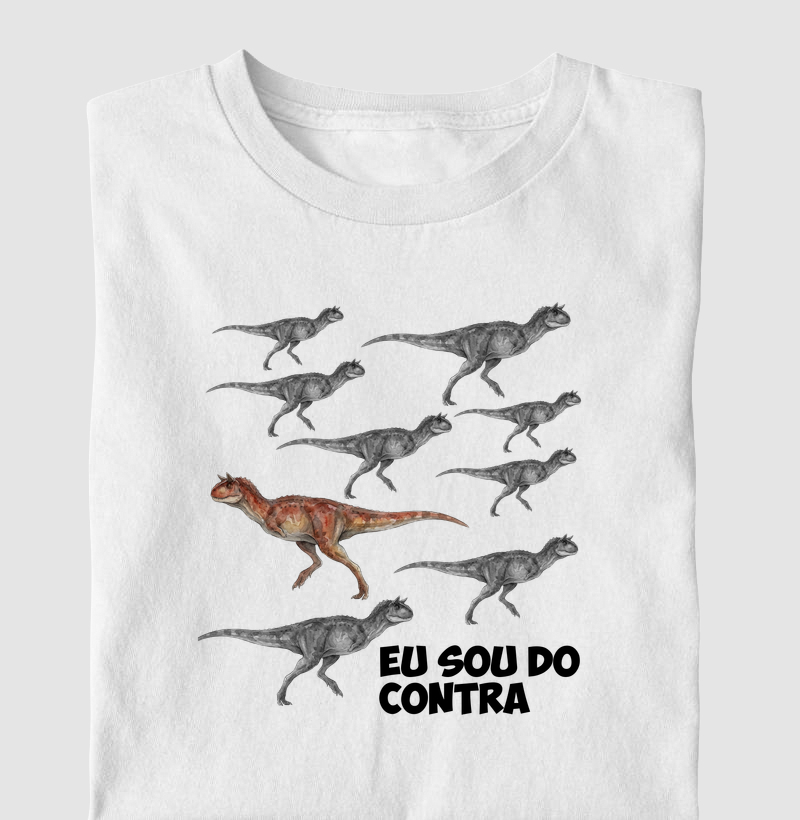 Camiseta Dinossauro Eu Sou Do Contra Algodão Premium Dinoloco