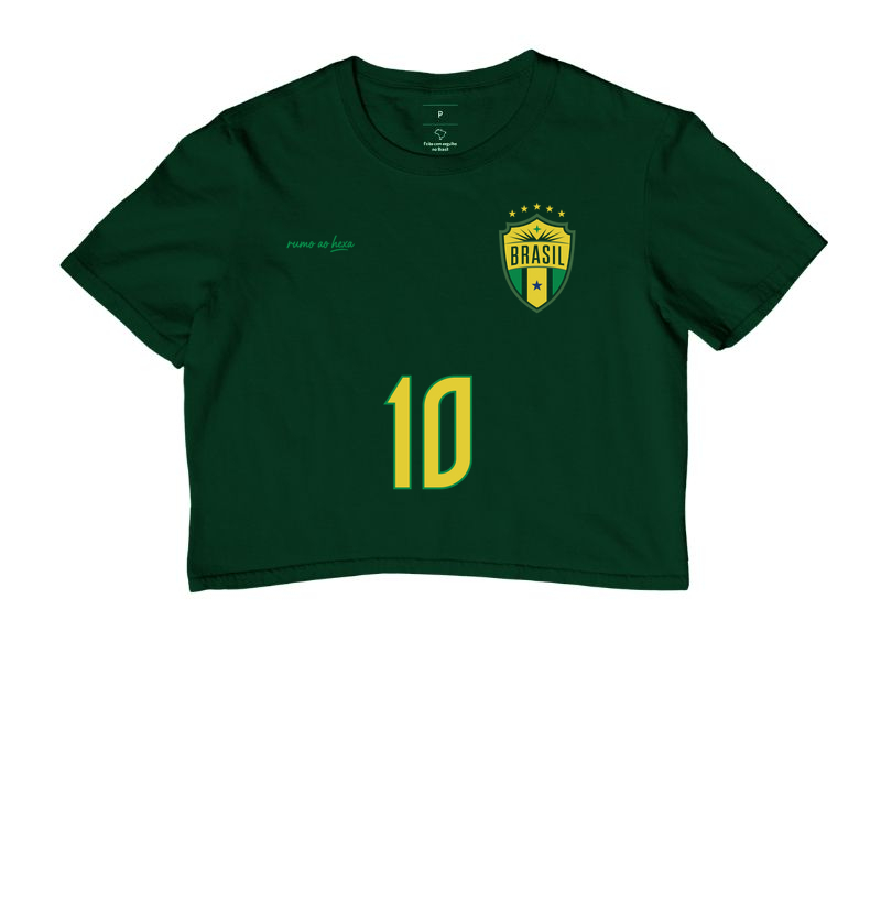Cropped - Rumo ao Hexa! - Azul | Verde | Preto
