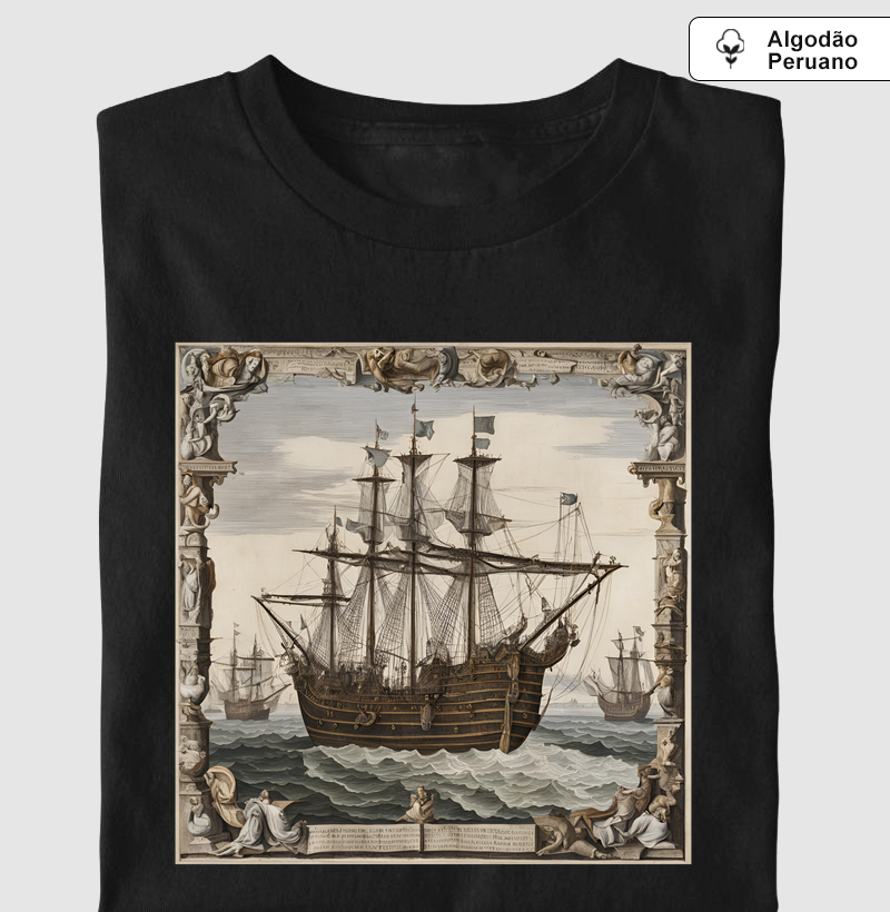 Camiseta Algodão Peruano Caravela dos Descobrimentos