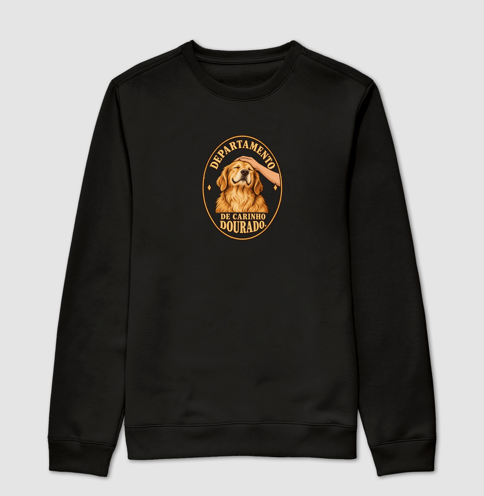 Departamento de carinho dourado. - Suéter Moletom