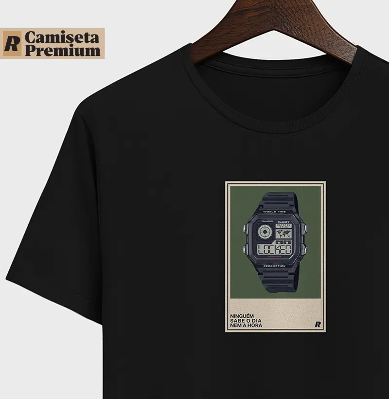 Camiseta NINGUÉM SABE O DIA NEM A HORA - Algodão Peruano