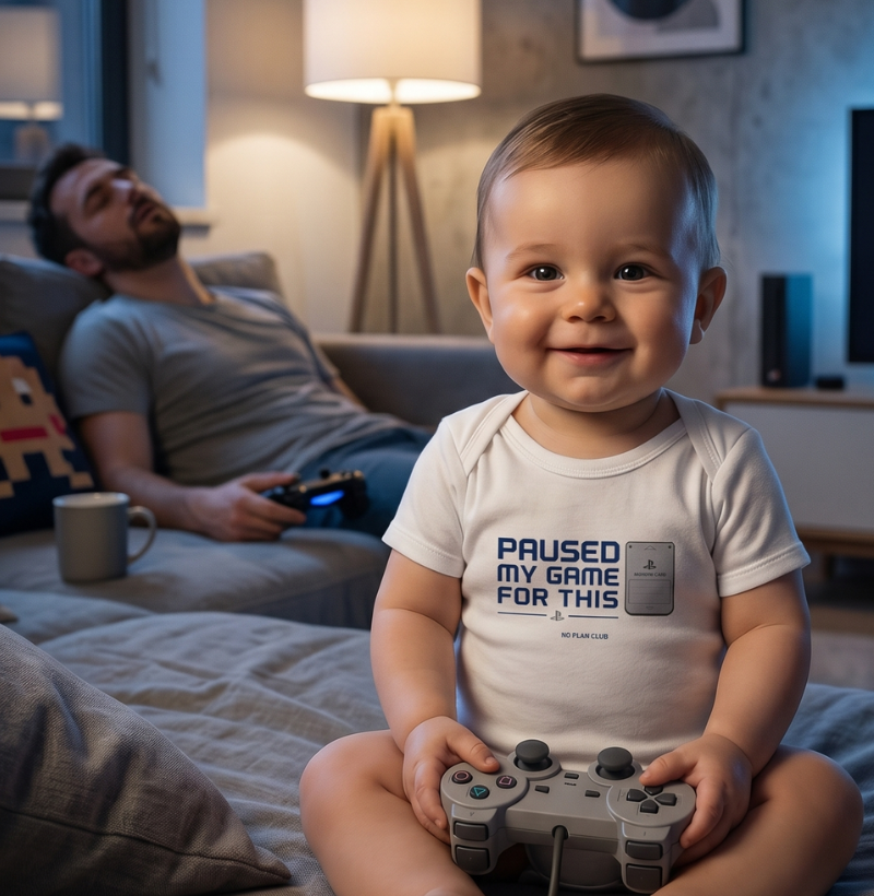 Body Bebê Paused My Game For This | 100% Algodão | No Plan Club