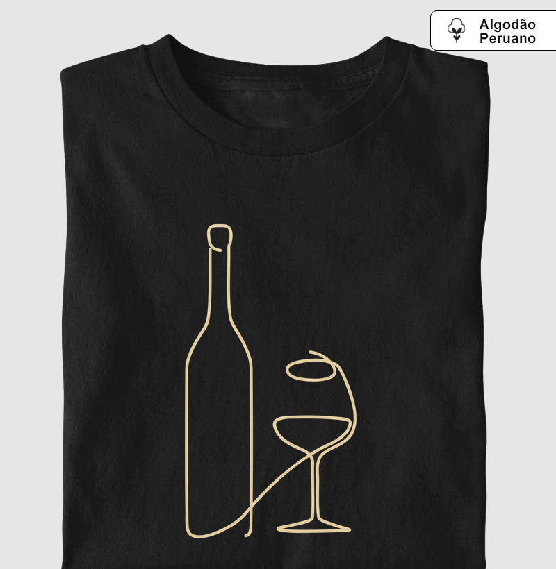 Camiseta Vinho - Garrafa & Taça