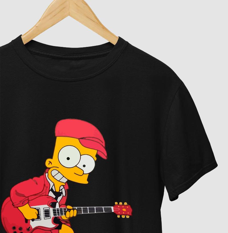 Camiseta Bart Simpson como Angus Young