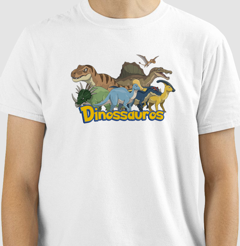 Camisa Algodão Estampada Dinossauro Pokemon Equipe T-rex Premium Dinoloco