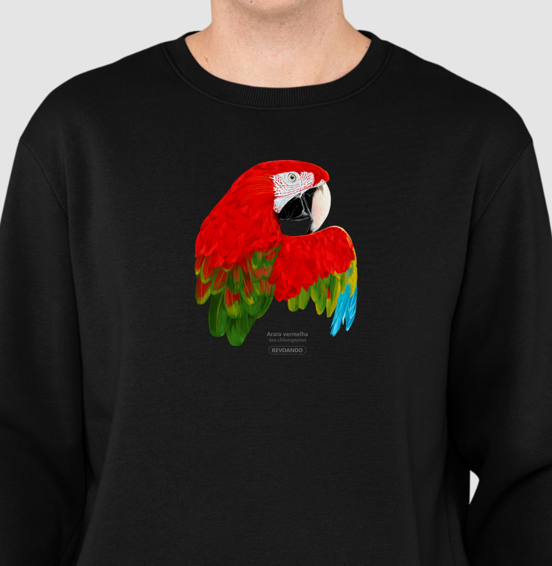 Inky Aves - Arara Vermelha - Moletom