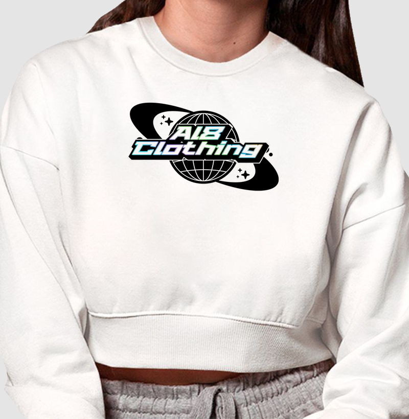 Cropped Moleton Retro Wave