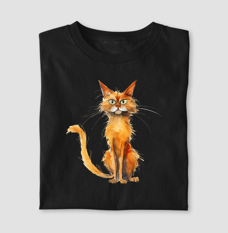 Gato Somali aquarela