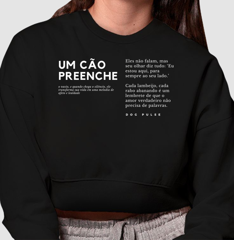 Cropped Moletom Dog Pulse Pawsitivity Collection – Filled with Pawsitive Love