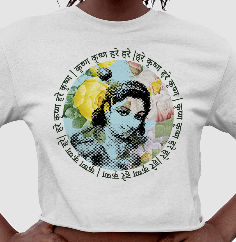 Cropped Krishna Flautista Floral