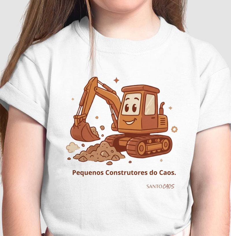 Camiseta Infantil Pequenos Construtores de Caos
