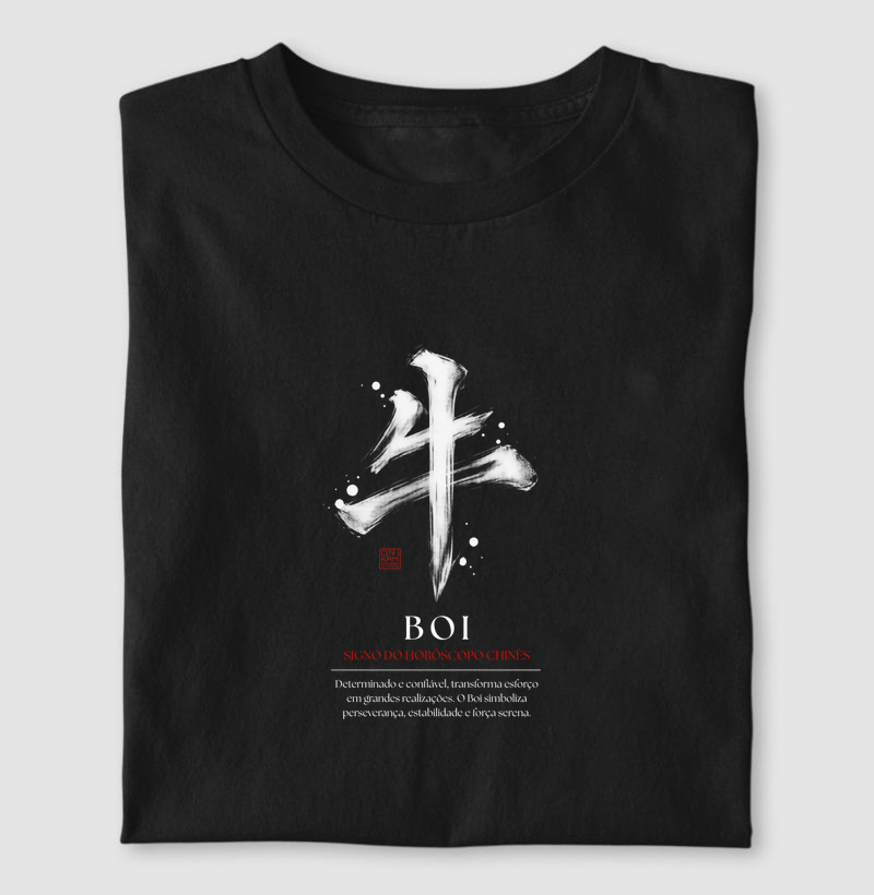 Boi Kanji - Horóscopo Chinês - Camiseta