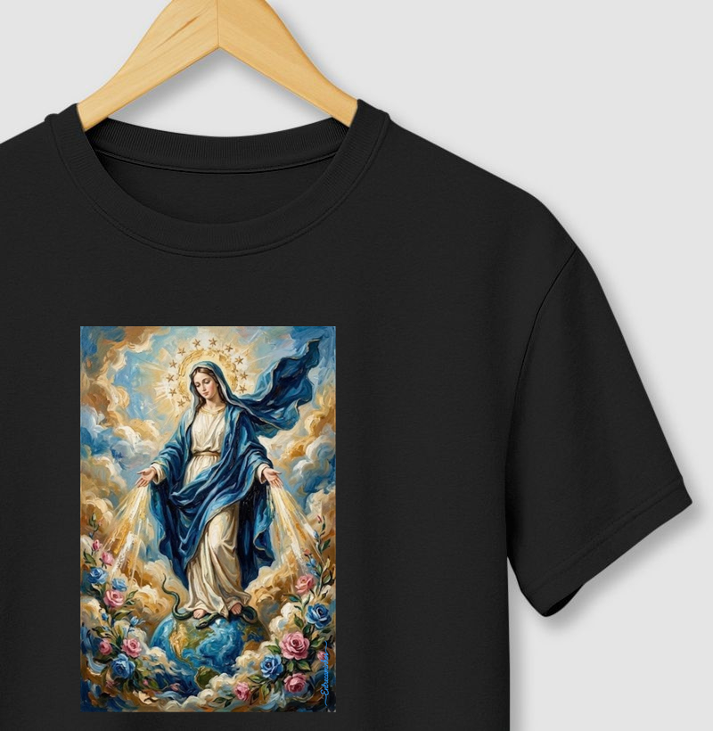 Nossa Senhora das Graças - Medalha Milagrosa Arte Sacra - Camiseta