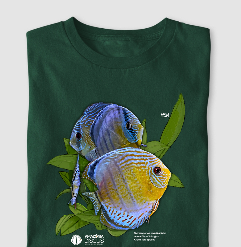 Green Tefé spotted - Acará Disco Selvagem - Amazônia Discus Seleção Premium Ver. 2