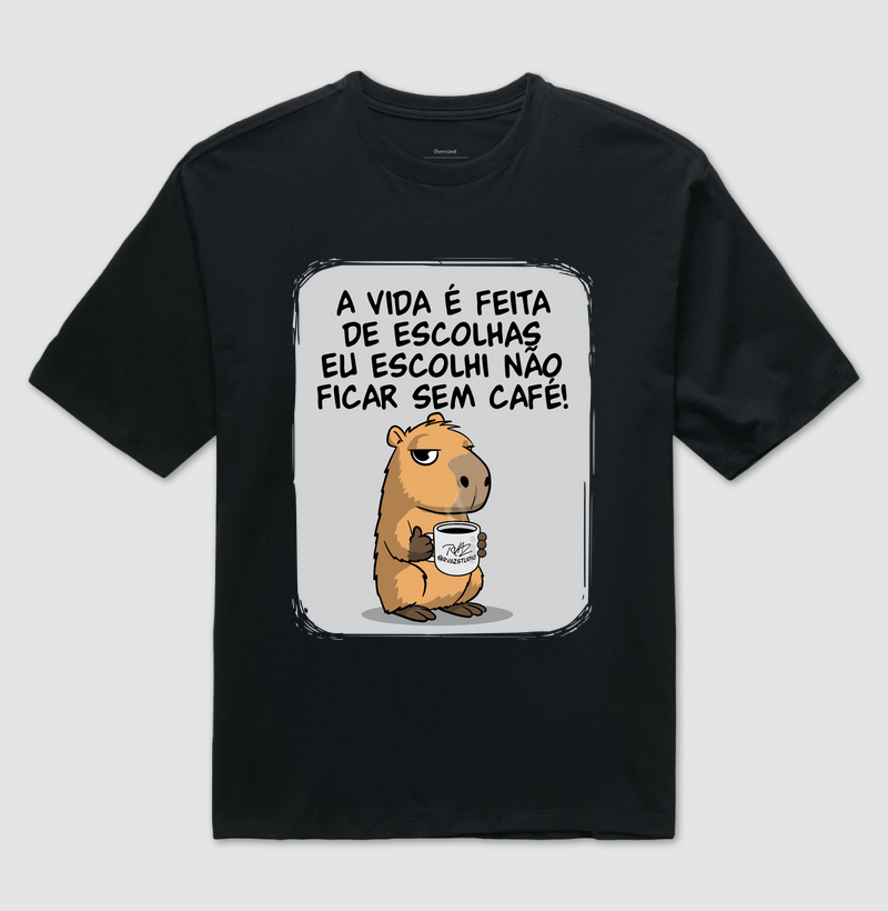 Camiseta Capivara Café - Camiseta Oversized