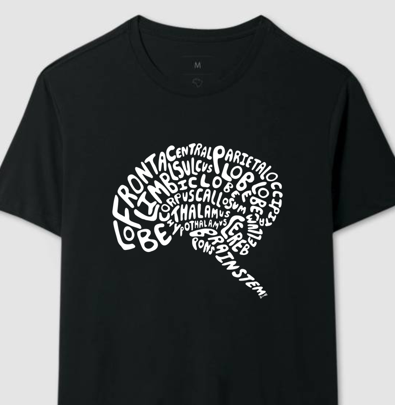 Anatomia cérebro humano - Preto e branco