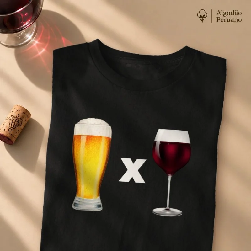 Camiseta Cerveja x Vinho