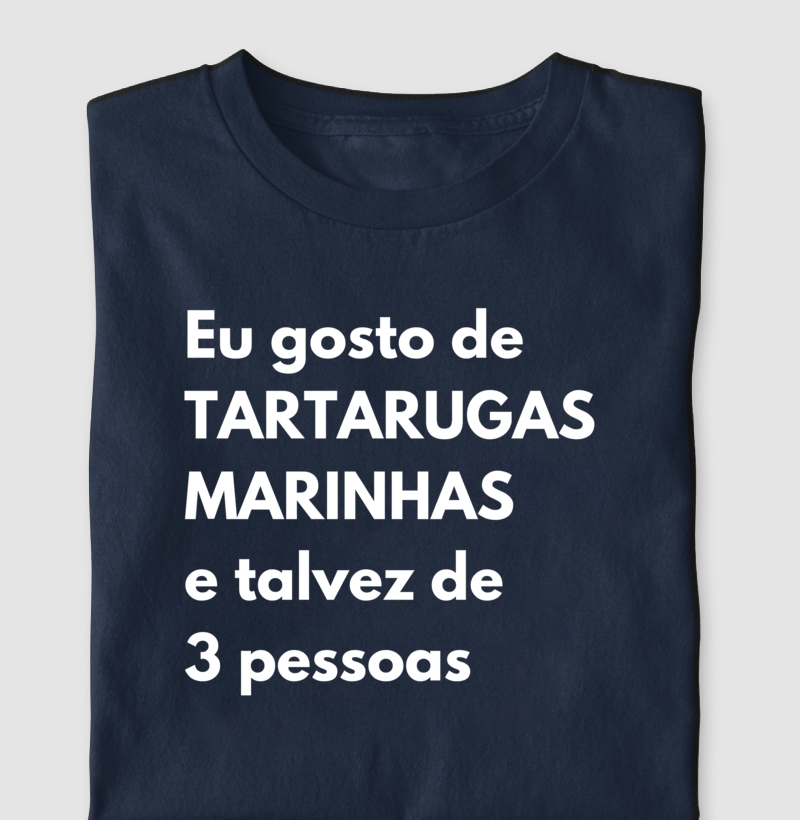 Eu gosto de tartarugas marinhas e talvez de 3 pessoas