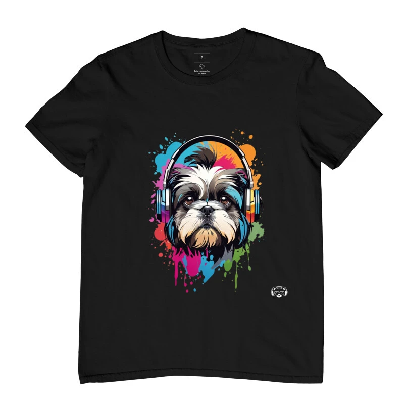 Camiseta Shih tzu Headphones