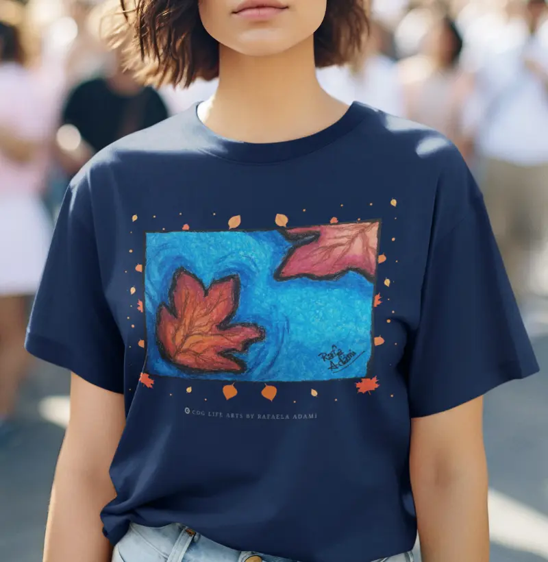 Camiseta Adulto Folhas Flutuantes by Rafaela Adami