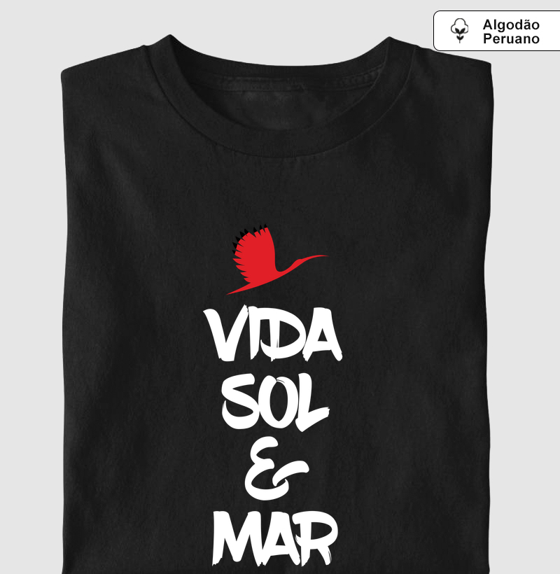 Camiseta Vida, Sol & Mar em algodão peruano