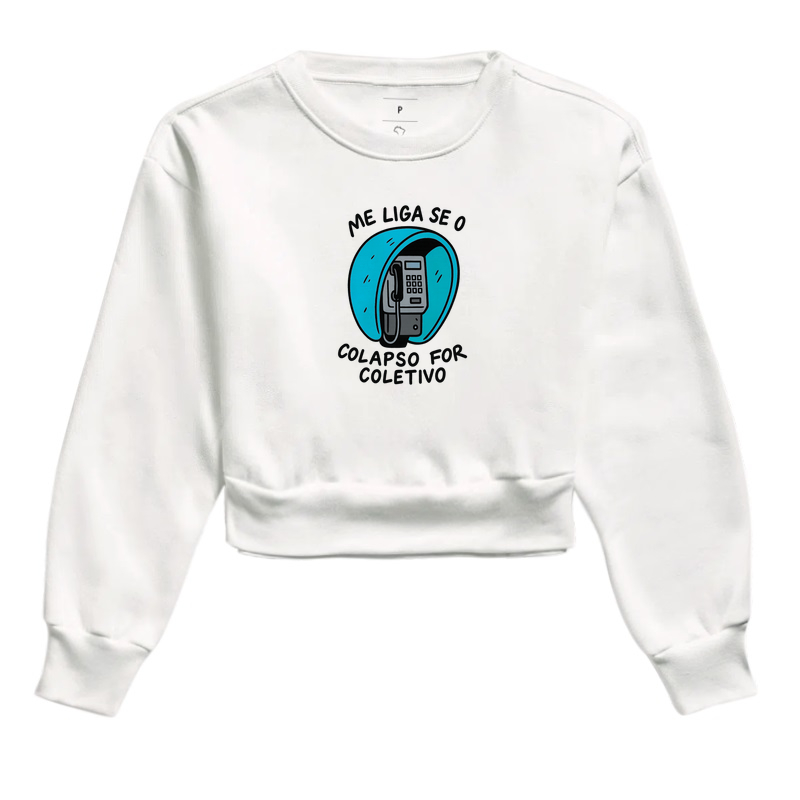 Me liga se o colapso for coletivo - Moletom Cropped