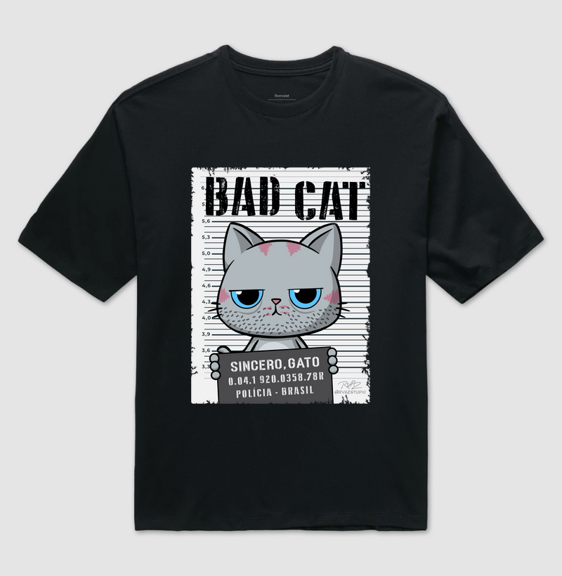 Camiseta Bad Cat - Camiseta Oversized