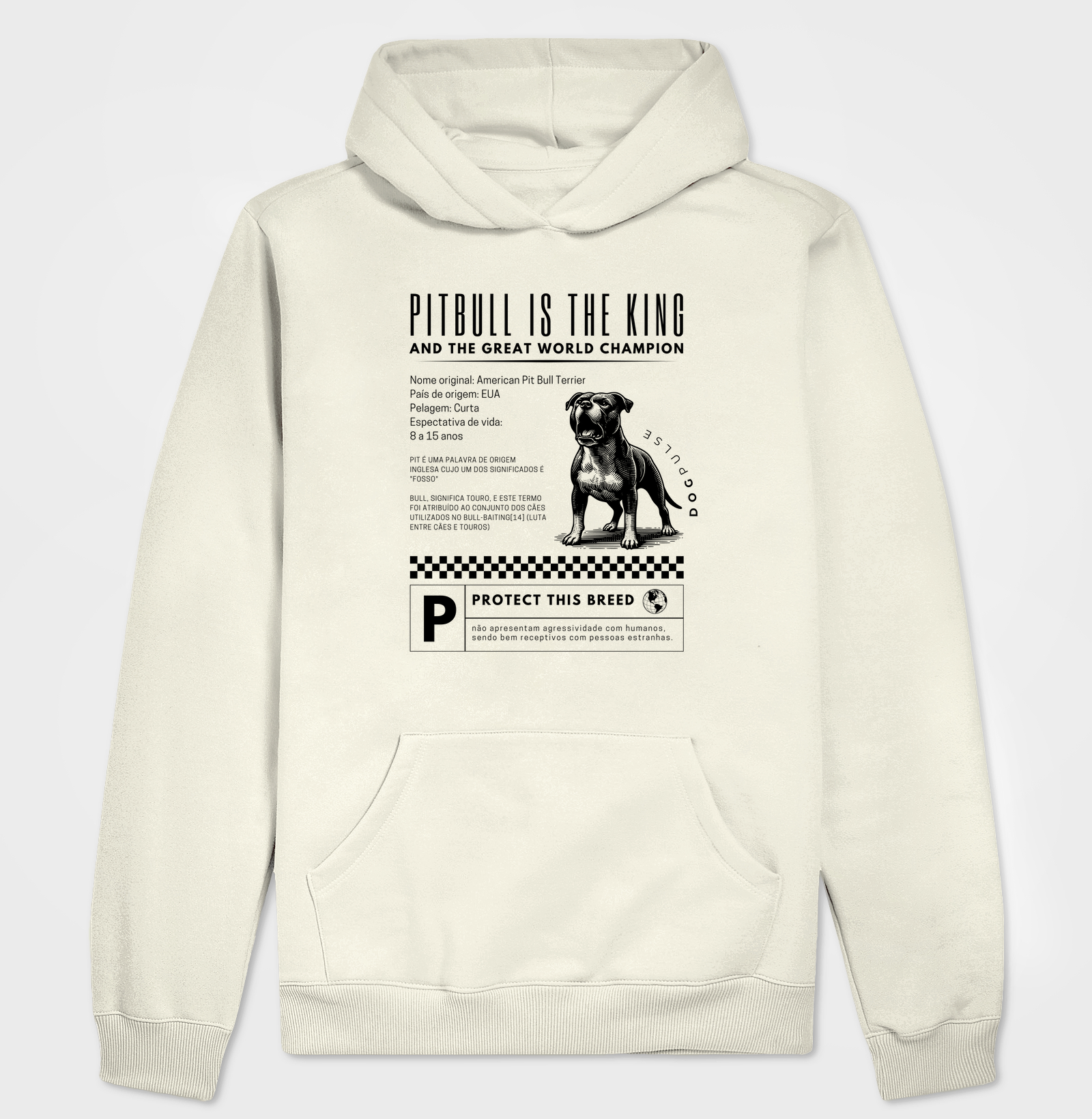 Hoodie Moletom Dog Pulse Pitbull Is The King – True Alpha
