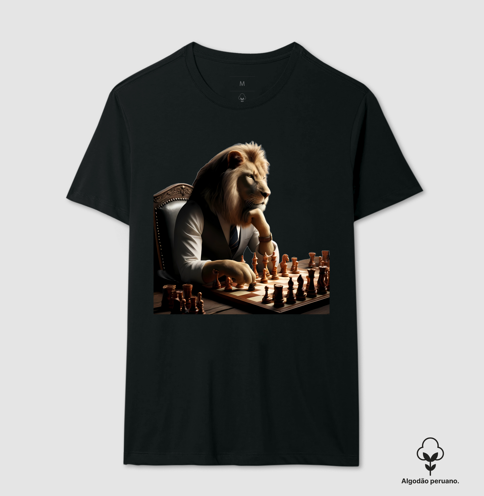 Leão jogando xadrez