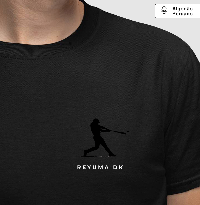 Camiseta Masculina, Feminina, Babylook e Unissex de Algodão Peruano Baseball "Bating minimalista" - Camiseta Algodão Peruano