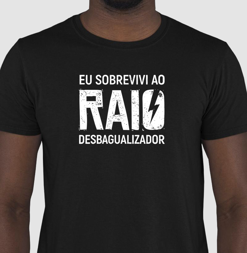 Camiseta Sobrevivi ao Raio Desbagualizador - Rincão de Gaucheria