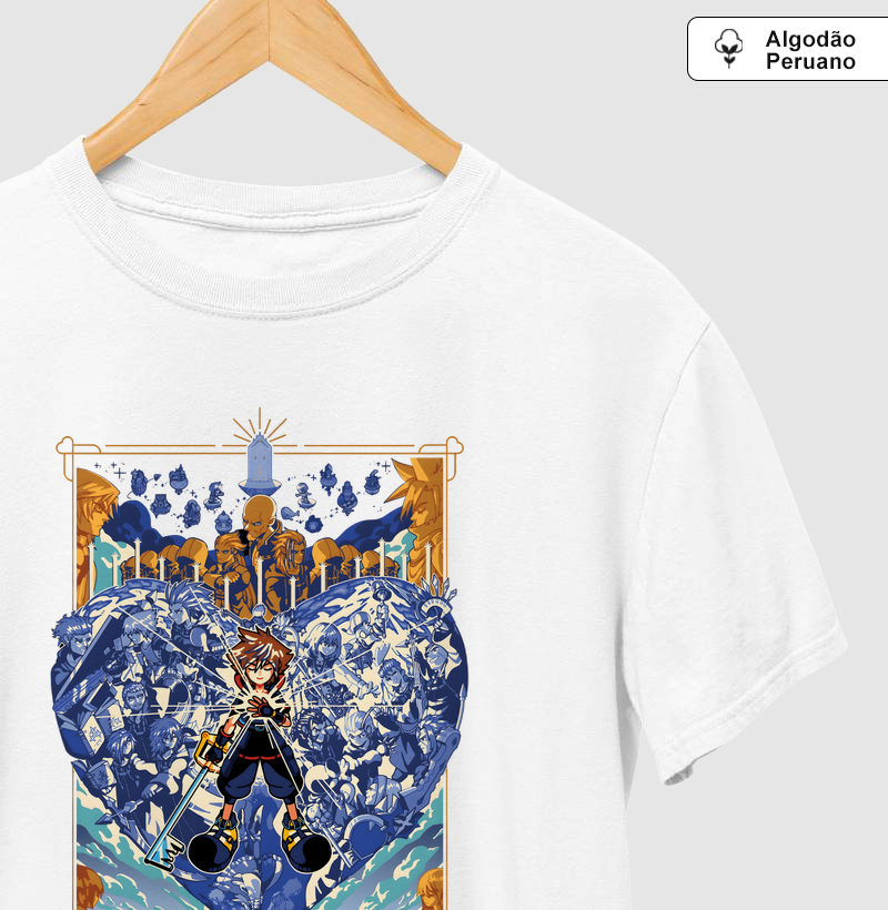 Kingdom Hearts - May your Heart be the Key - Camiseta Algodão Peruano