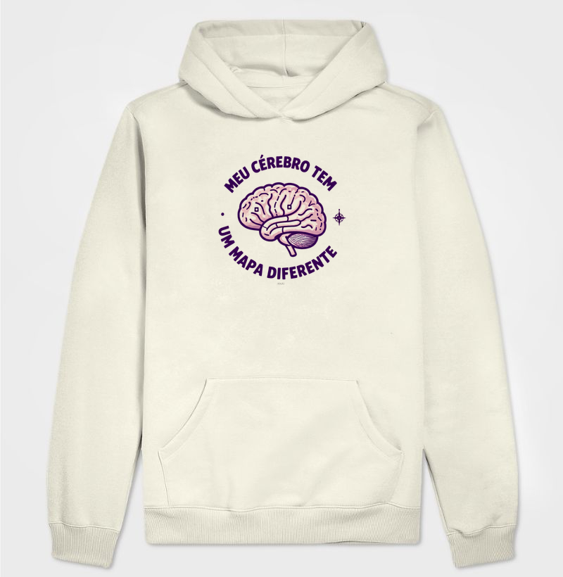 Meu cérebro tem um mapa diferente - Hoodie Moletom