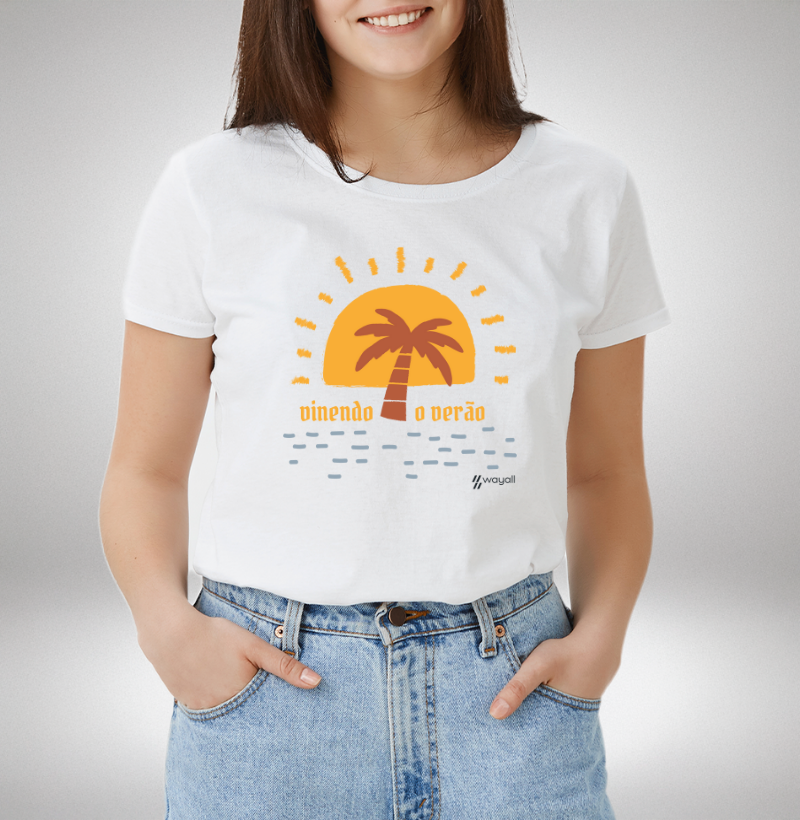 Camiseta Baby Look- Vivendo o Verão