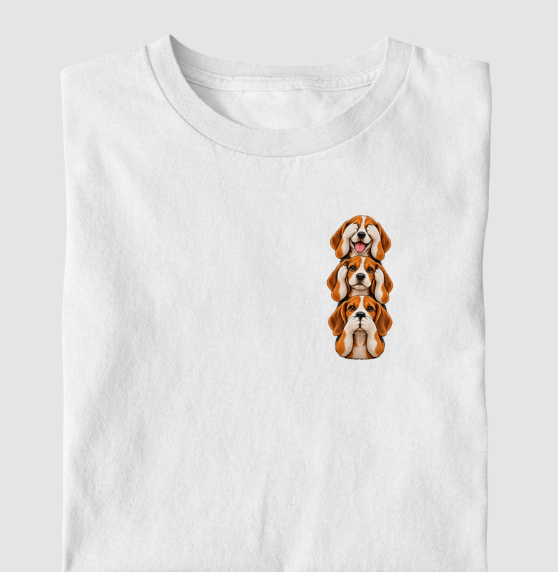 Ver, ouvir e falar versão Beagle (minimal) - Camiseta Infantil