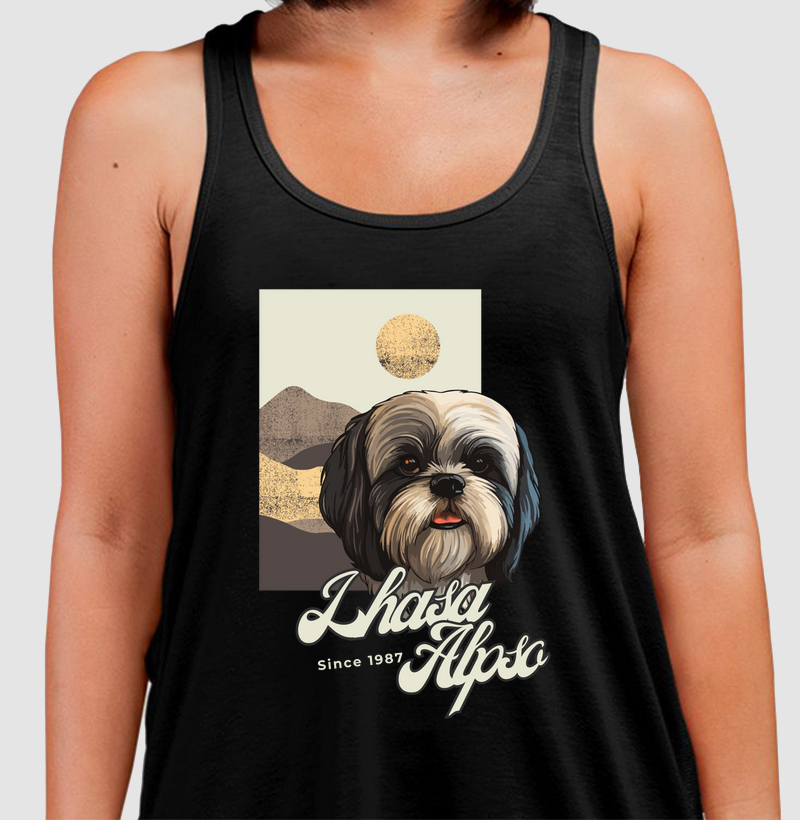 Camiseta Regata Lhasa Apso Busto Dog Pulse
