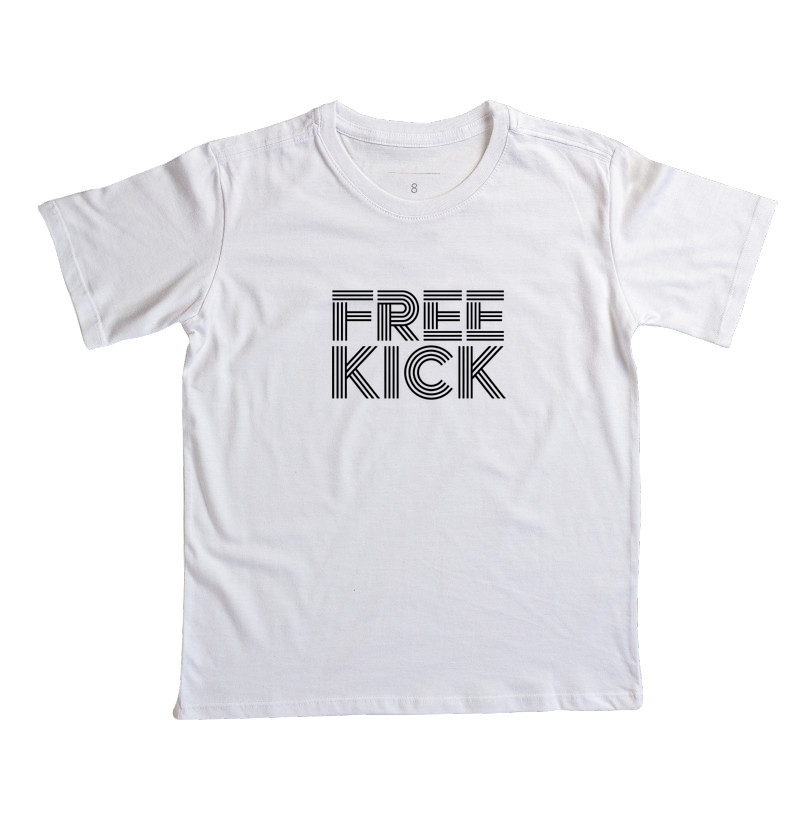 CAMISETA INFANTIL FREE KICK LINHAS PRETAS