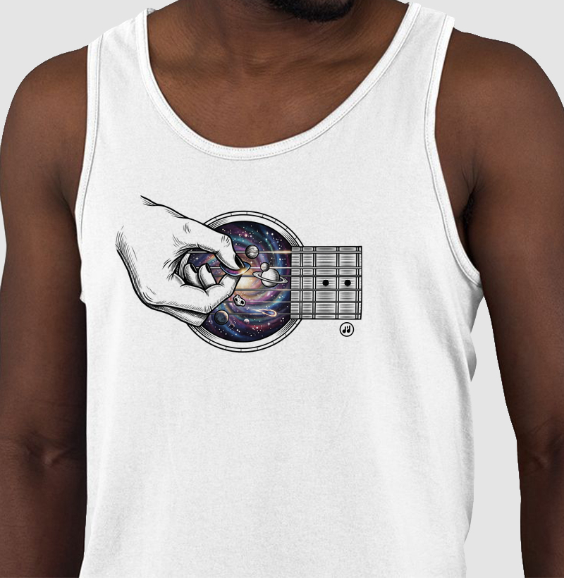 Violão Com Planetas Colorida