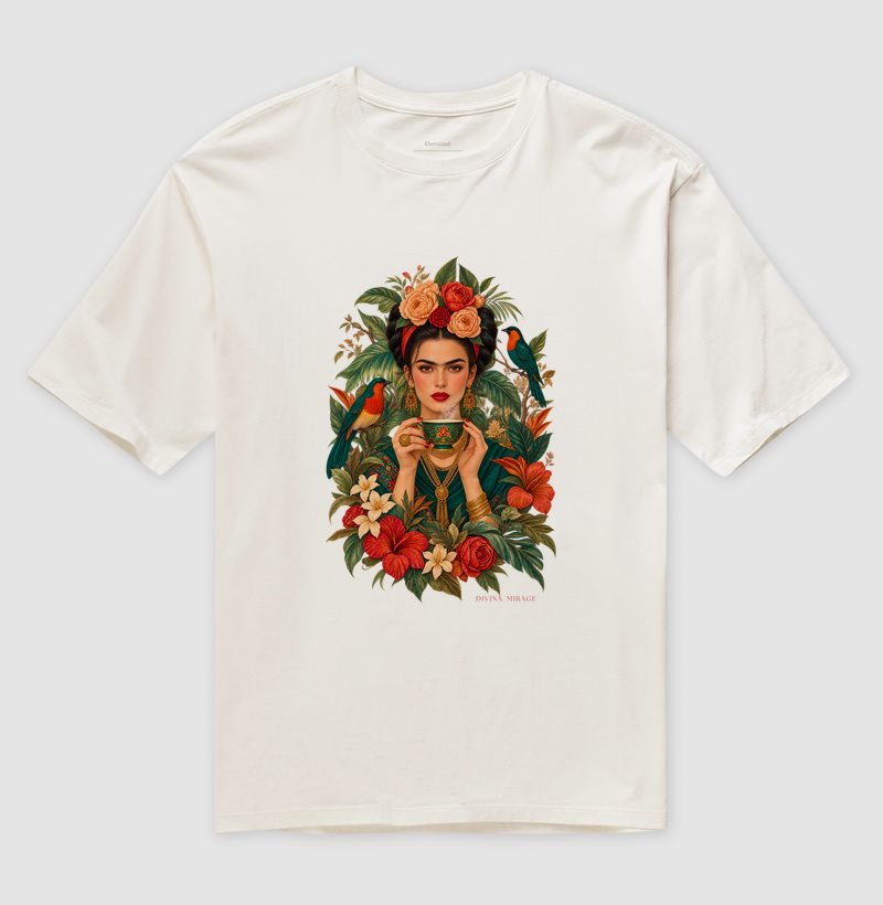 Frida no Chá - Camiseta Oversized