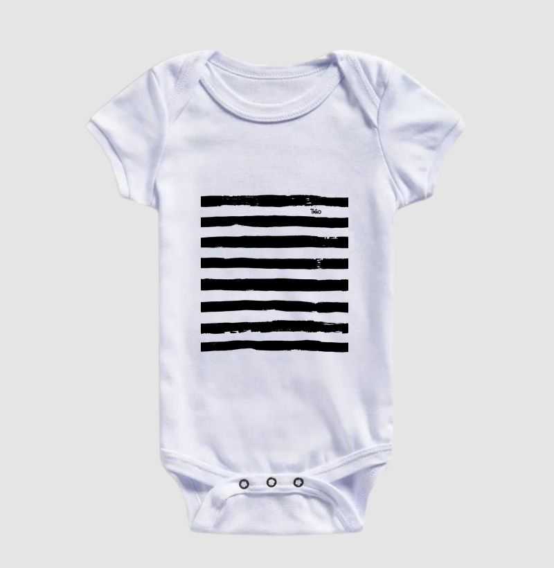 Body Infantil Listras Alvinegras