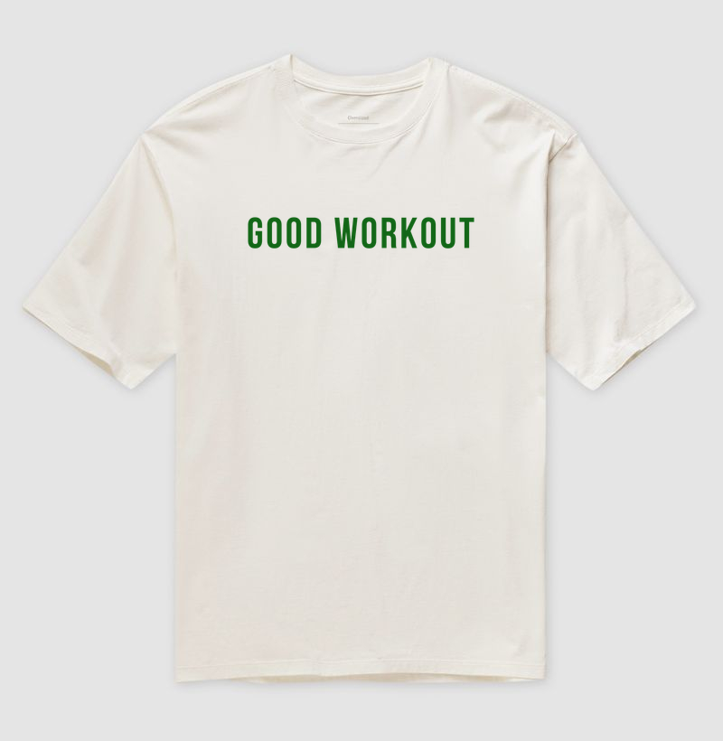 Oversized Good Workout Logo Reta Verde