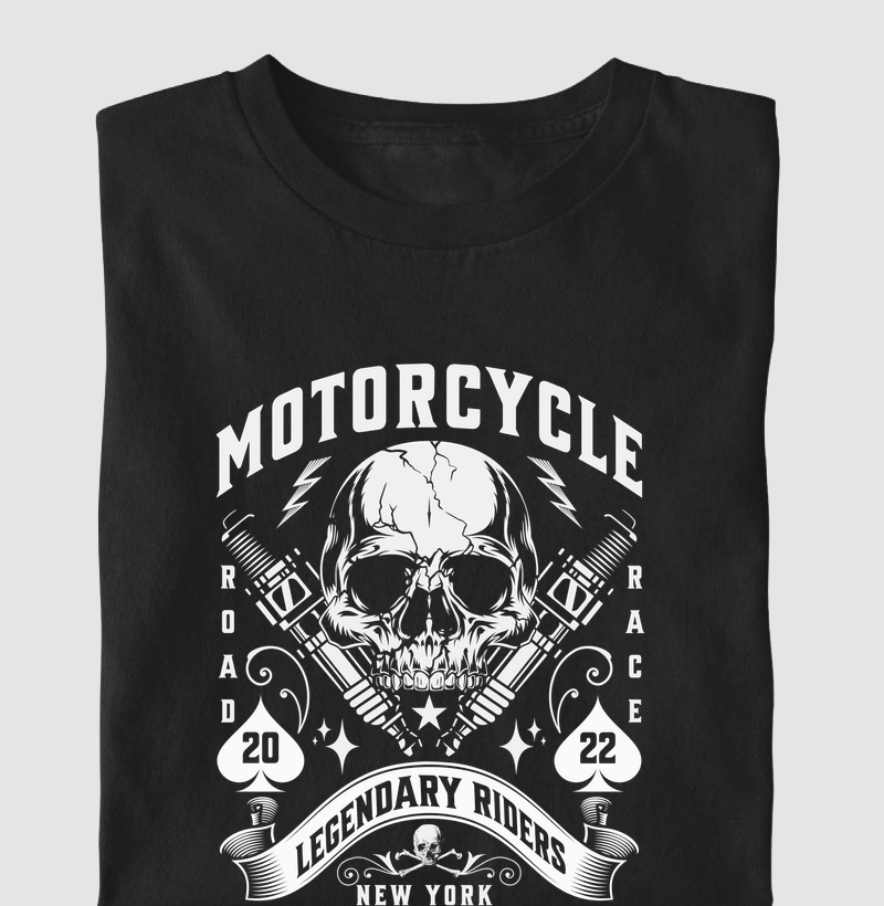 Camiseta Caveira Mecânica Legendary Riders