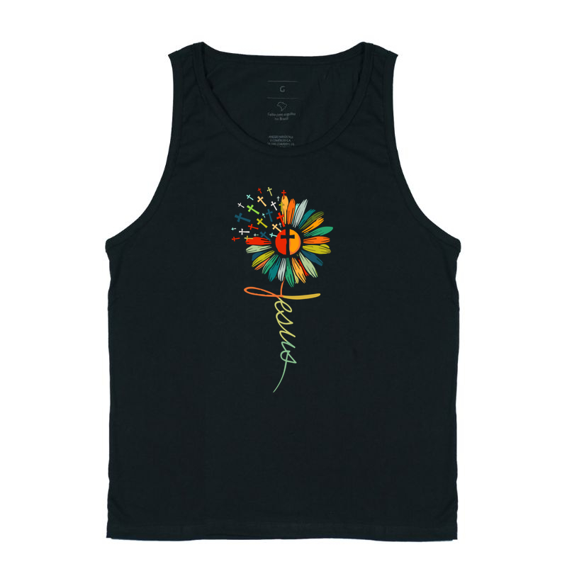 Camiseta Regata Jesus Flor