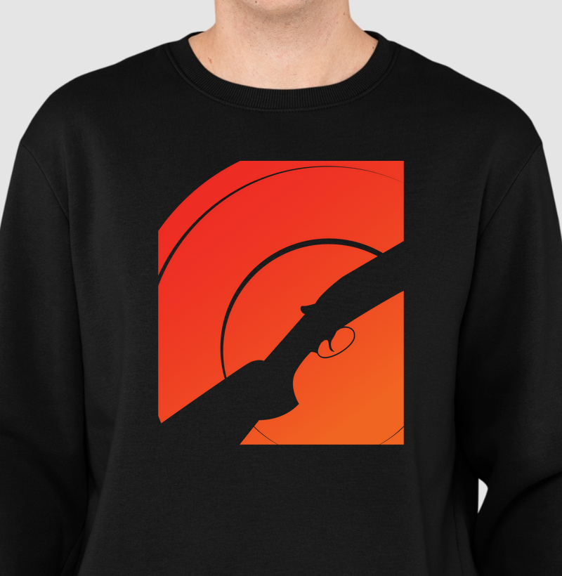 Suéter Exclusivo - Tiro ao Prato Silhueta e Prato Laranja