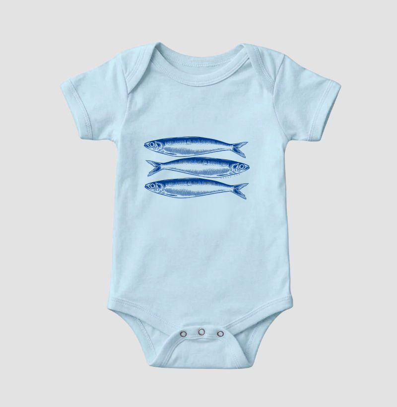 Body Infantil Sardinhas – Algodão Premium