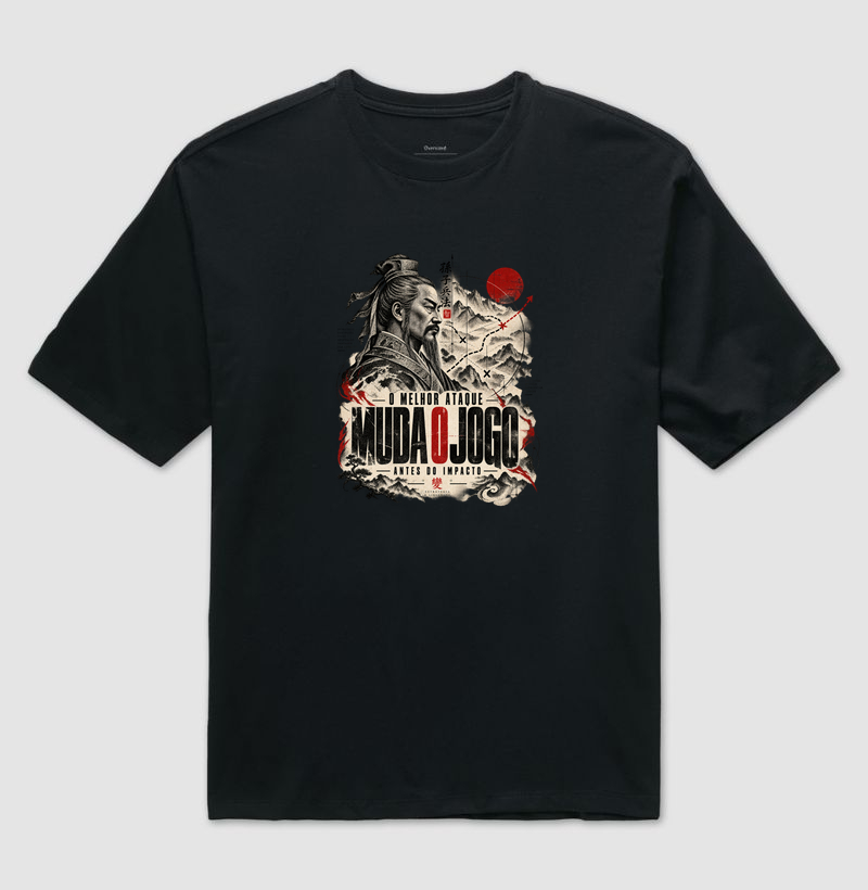 Sun Tzu - O Melhor Ataque Muda o Jogo Antes do Impacto - Camiseta Oversized